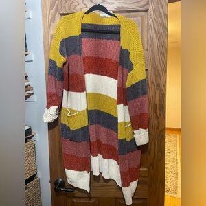 Women’s Long Striped Cardigan